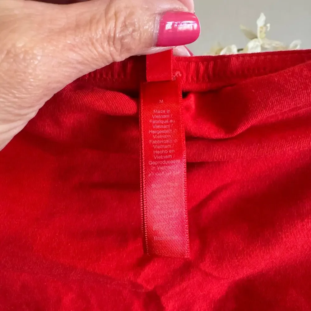 SKIMS Cotton Jersey Tube Top Ruby Red Medium - Picture 7 of 9